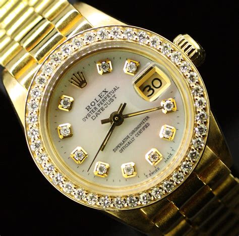 diamond women rolex watches|Rolex lady Datejust 18 ct.